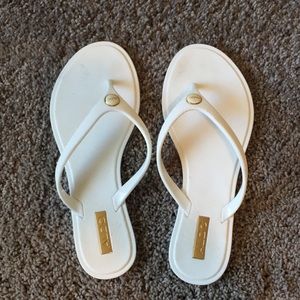 Aldo white flip flops!